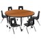 Flash Furniture Round 47.5 W, 48 L, 25 H, Chrome, Laminate, Particleboard, Plastic, Steel, Wood Grain XU-GRP-14CH-A48-HCIRC-OAK-T-P-CAS-GG - alternate 9